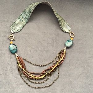 OOAK UNIQUE STATEMENT NECK-PEICE by Julie Besset Montreal designer. 24"